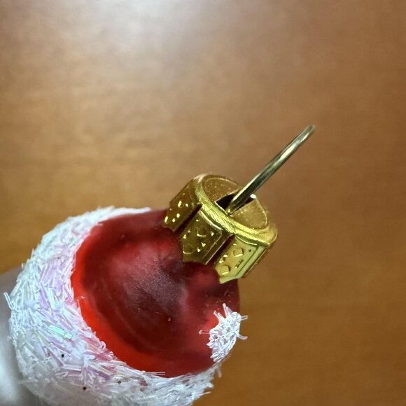 Santa Claus Retro Christmas Ornament Hand Painted Blown Glass Teddy Bear Gift - Picture 7 of 7